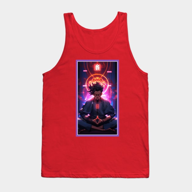 Anime Hero Power Meditation | High Quality Anime Artwork | Anime Power Energy Meditation |  Manga Anime Art Tank Top by AlNoah